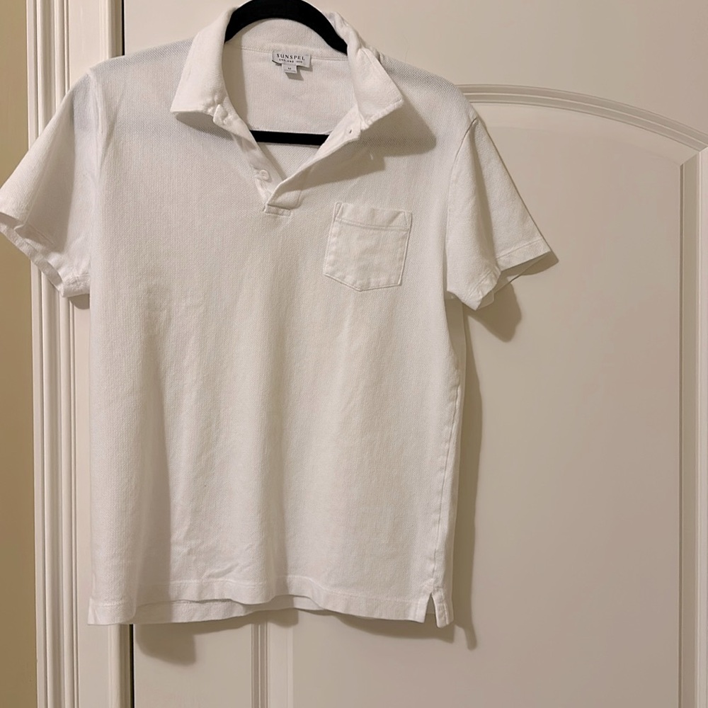 White Sunspel Polo